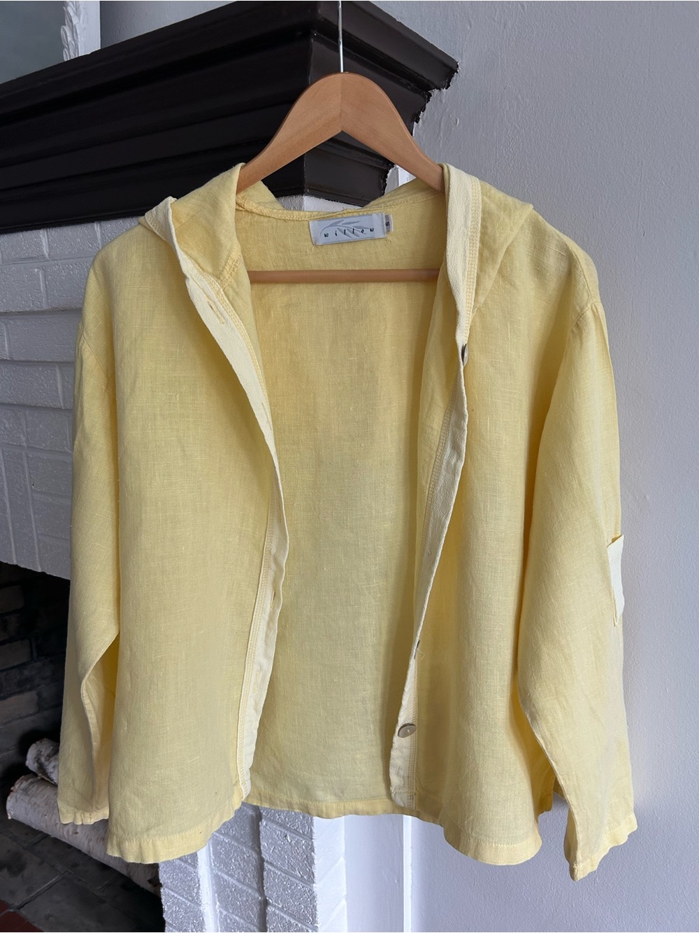 Willow Linen Pale Yellow Hooded Linen Utility Jacket -